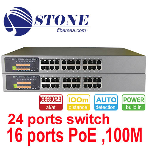 24 портов 10/100M Ethernet коммутатор с поддержкой PoE