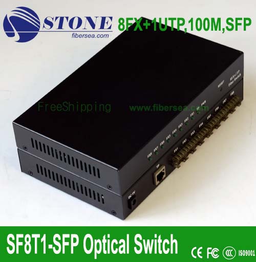 100M 8 SFP +1 RJ45 Ethernet Switch with eight SFP ports
