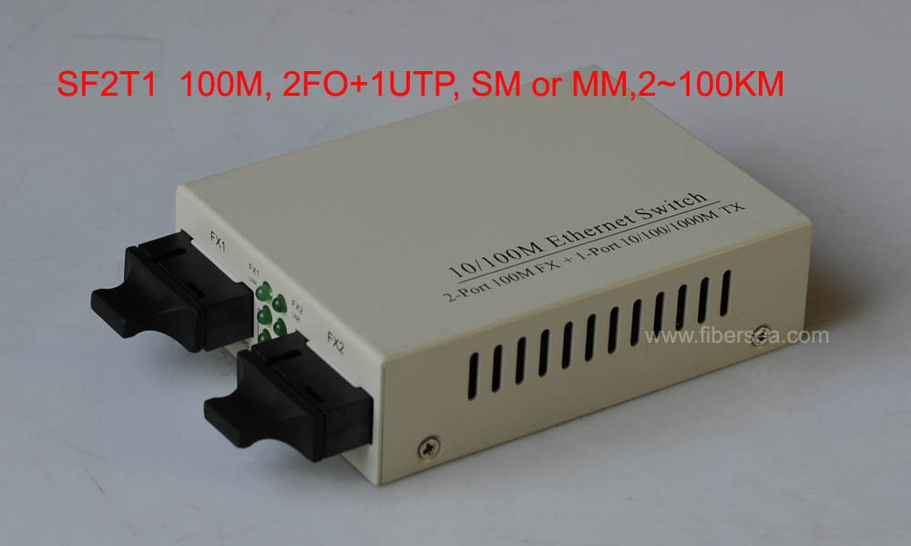 10/100M Ethernet Optical Fiber Switch (2FX+1TX)