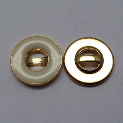 Sewing Button 4 Holes Shiny Gold With Enamel