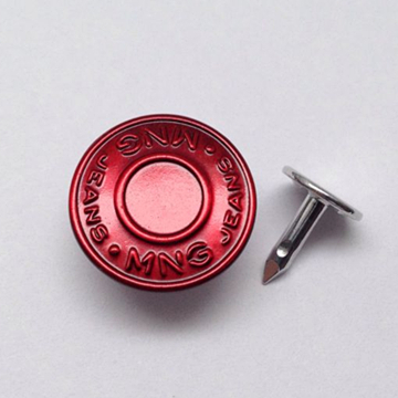 Одиночный PIN Кнопка Джинсы Красный Цвет Лака