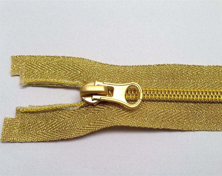 NO.5# Nylon Zipper Auto Lock Close End Gold Silk Tape 