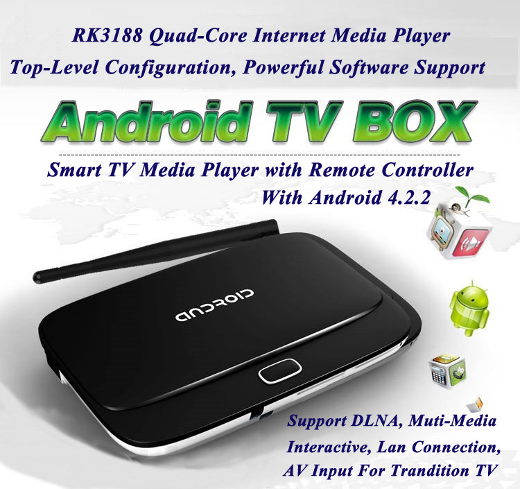 Android 4.2 TV Smart Box RK3188 Quad Core Mini PC 