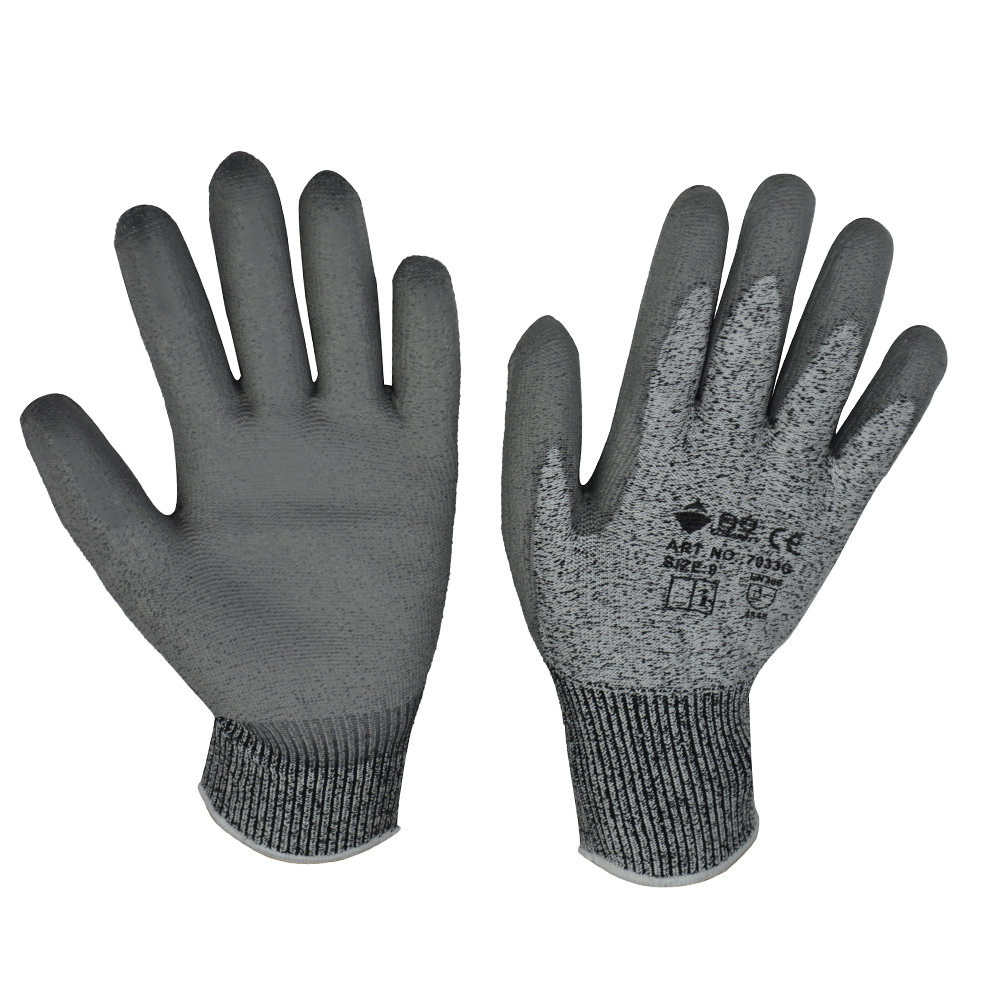 Grey PU coated gloves (7033G)