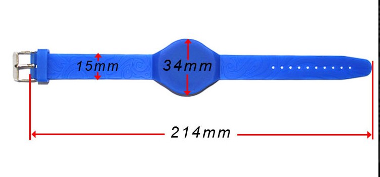 LF Access Control Wristband,125khz TK4100 RFID Bracelet,7 hole Silicone RFID wristband