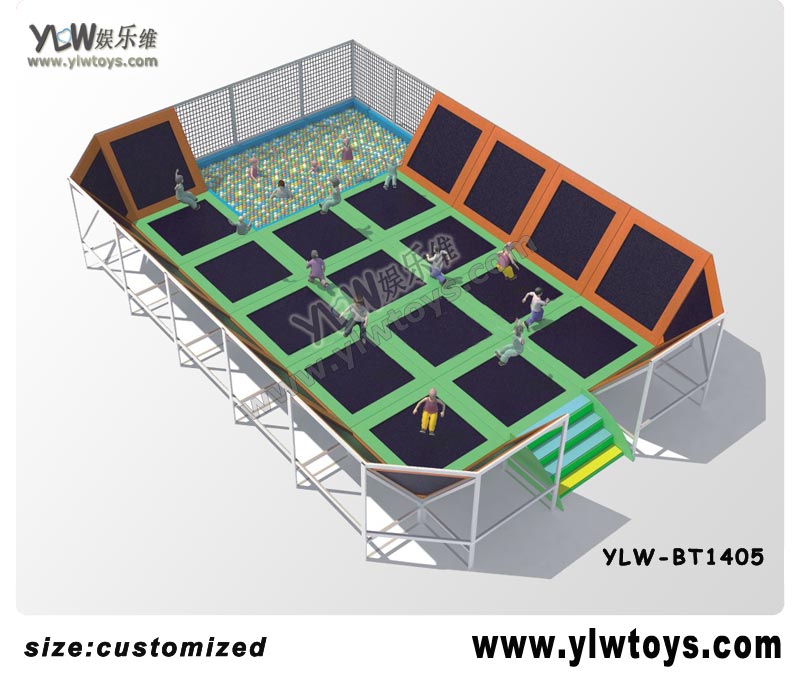 fitness trampoline for kids,sport trampoline with net protecting,indoor trampoline park