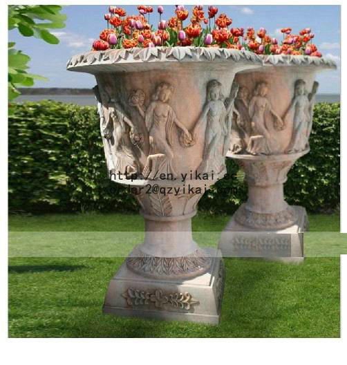 stone flower pot marble vase