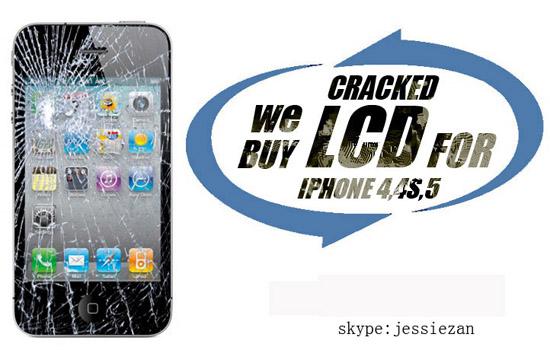 recycle broken lcd screen for iphone 4/4s/5/5c/5s complete original