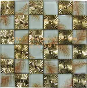square metal mosaic tile mix stain glass msoaic tiles for home,hotel,shop,wall border decoration