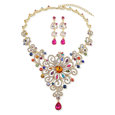 2014 Fashion colorful peacock jewelry set