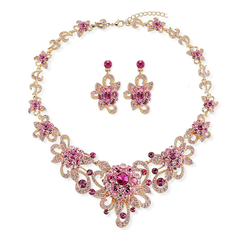 fashion new design peony flowers diamond jewelry