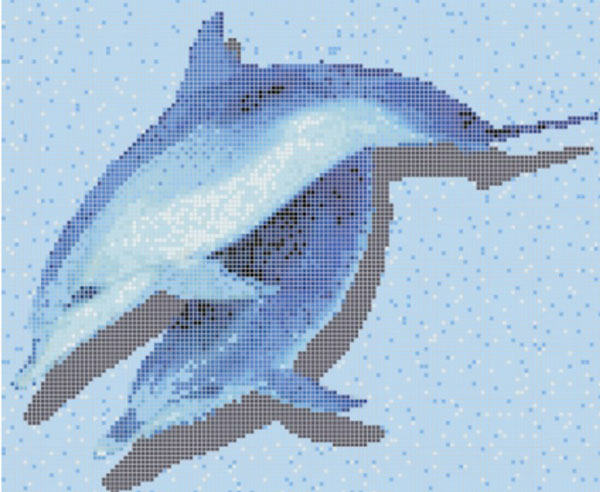 swimming pool mosaic tile-dolphin glass mosaic 
