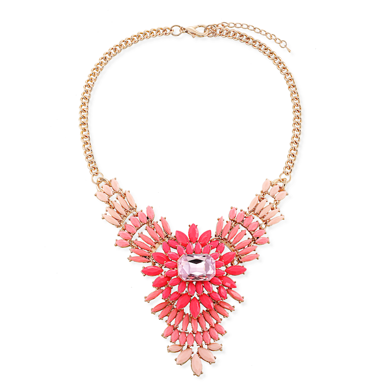 2014 latest fashion design and colorful hollow alloy necklace jewelry
