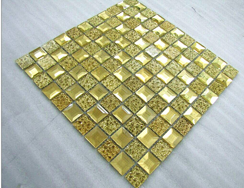 gold color crystal  glass mosaic tile