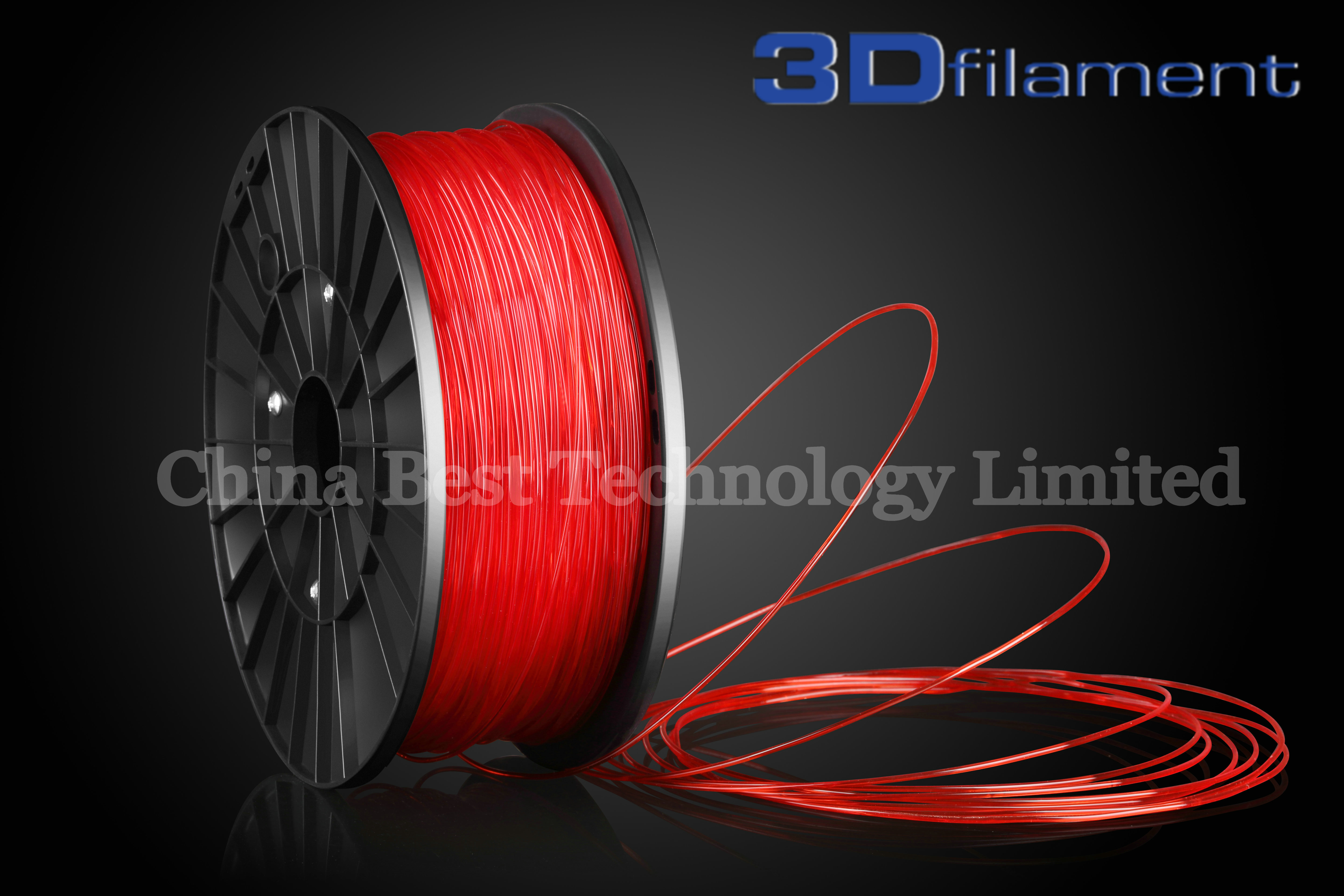3D Printer Filament PLA 1.75mm Transparent Red