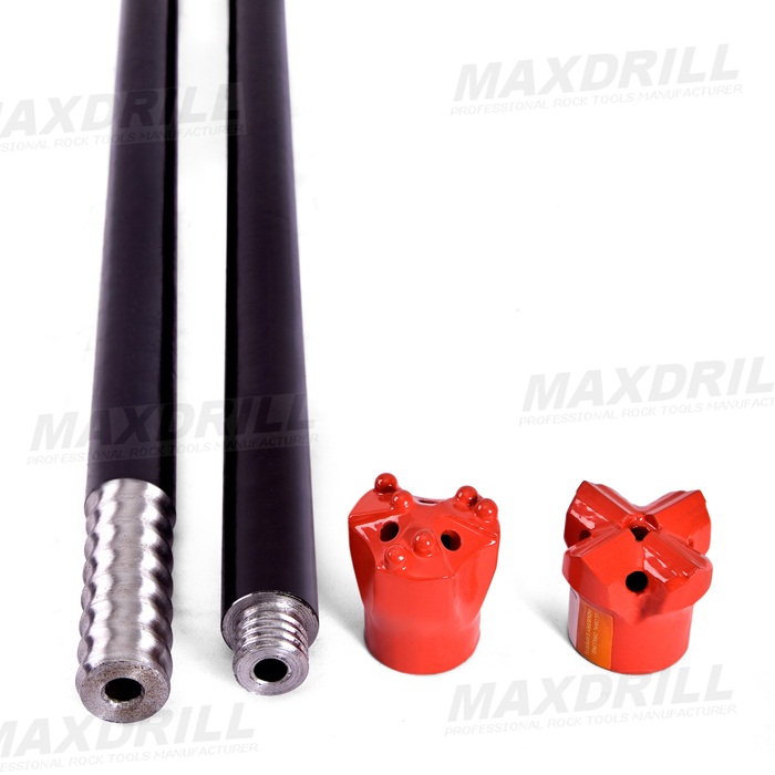 MAXDRILL blast furnace tap hole drill rod and bit