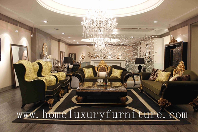 Софа мебели гостиной софы ткани устанавливает роскошную классицистическую софу комбинации типа Италии