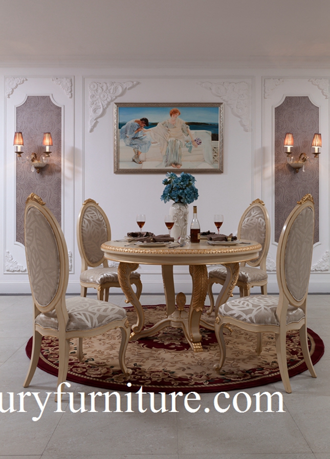 Dining table and chairs neo classical dining room sets glass cabinet buffet cabinet FT-102
