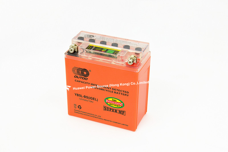 New Intelligent Detected Motorcycle Gel Batteries with 12V Voltage and 5ah Capacity, 119 X 60 X 129mm