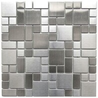 square brush metallic mosaic tile for kitchen ,bathroom wall decoration ms-03