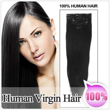 1# 7pcs/70g Clip in 100% Brazilian Human Hair 