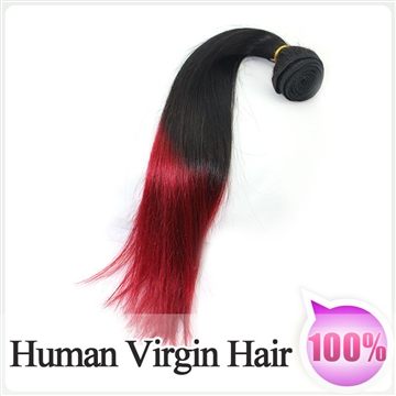 1pc 100% Virgin Human Red Ombre Hair Silky Straight Weft  