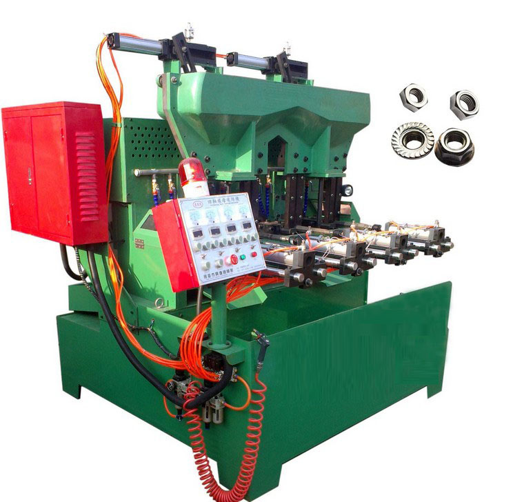 The pneumatic 4 spindle flange & hex nut tapping machine