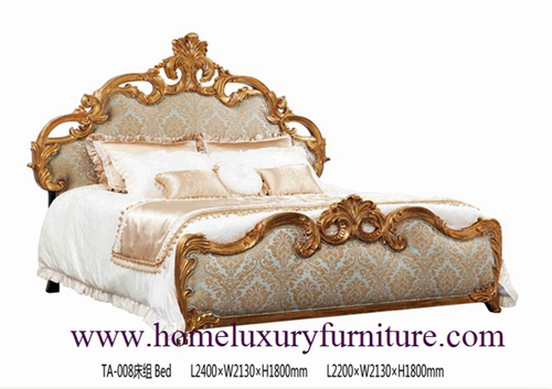 Типа Италии поставщика кровати твердой древесины кровати короля Кровати кровать TA-008 Европы королевского роскошного классицистическая