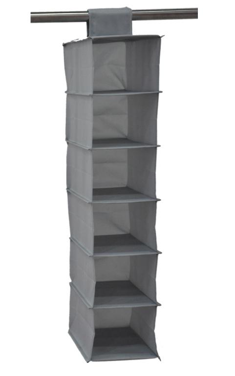 6 shelves gray hanging shoe closet organizer