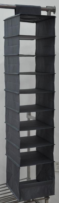 9 shelves gray hanging closet organizer