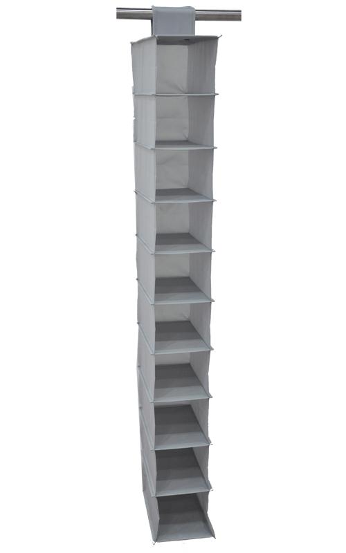 10 shelves gray hanging closet organizer