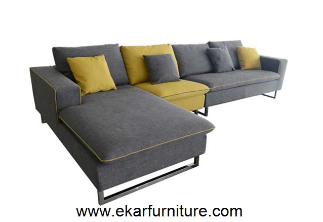 Modern grey and yellow sofa set sectional sofa YX289