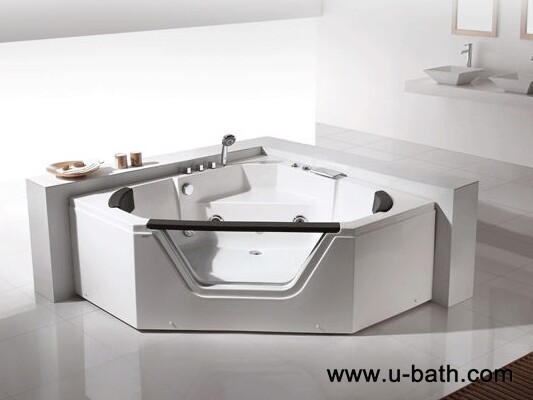 U-BATH 2 persons Corner whirlpool bathtub, Luxury pure acrylic massage bathtub