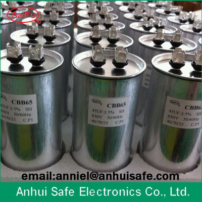 kinds of cbb65 metalized film ac capacitor 50uf 50mfd 250v 370v 450v manufacturer