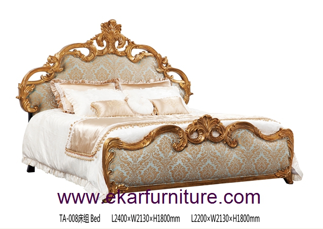 Antique bed king bed wood bed TA-008