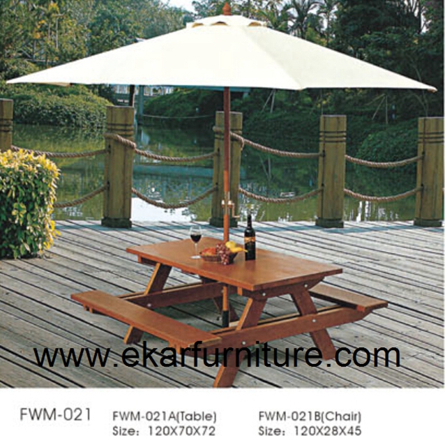 Teak sofa garden dining table and chair sofa set FWM-021