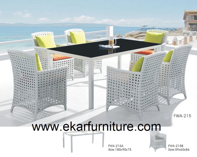 Wicker effect 4 seater sofa set dining coffee table garden sofa uk FWA-215