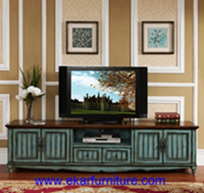  Big TV Stands Living Room table TV Cabinets modern antique lake blue cabinets JY-0954