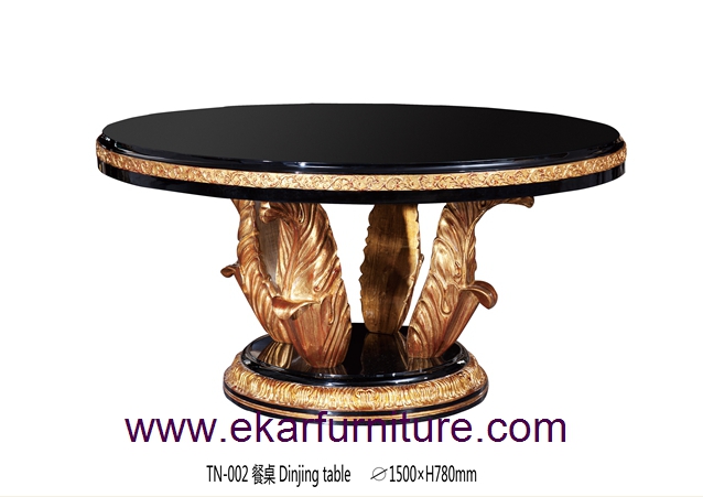 Обеденный стол установлен круглый обеденный стол дерева обеденный стол современная обеденный стол и 6 стульев TN-002
