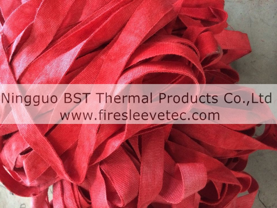 red colored fiberglass exhaust wrap