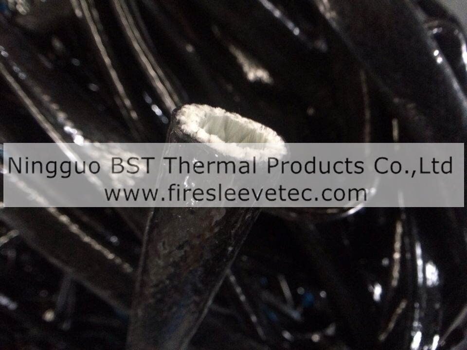 black colored silicone fiberglass braided firesleeve