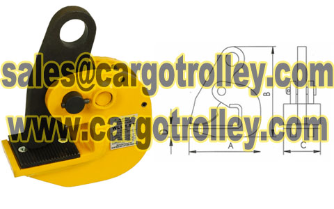 Horizontal steel plate lifting clamps application
