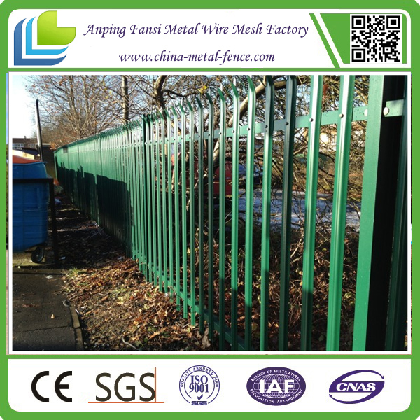 Used heavy duty powder coated steel security palisade fencing