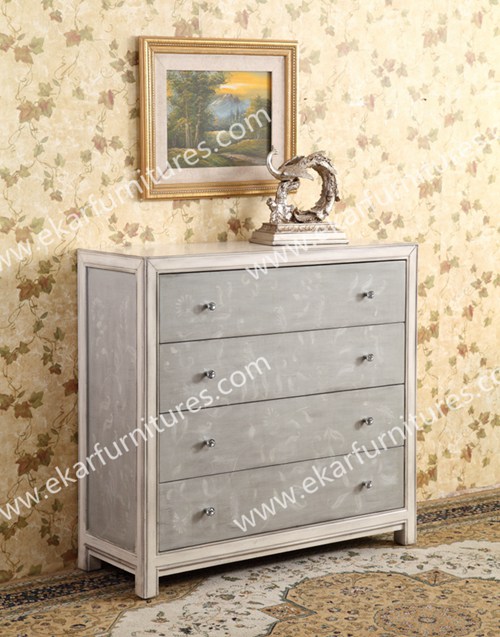 Antique Style White color Cross Design Decor Cabinet