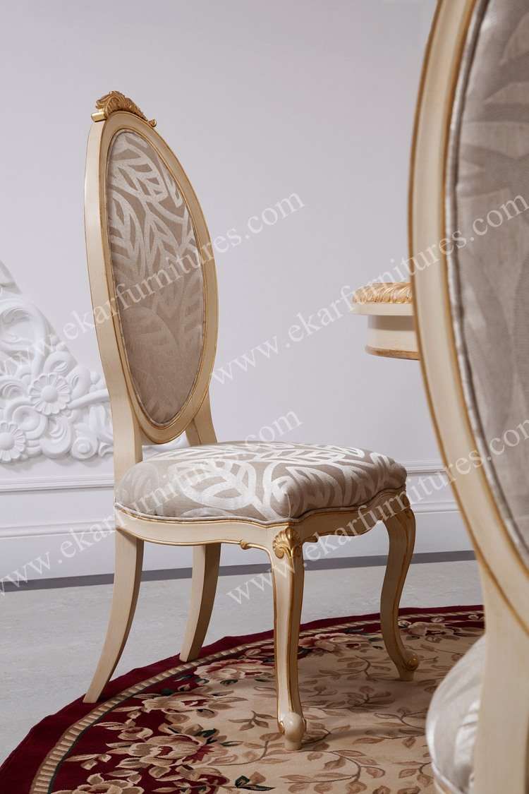 Rococo Style Luxury Wooden Dining Chair Wood