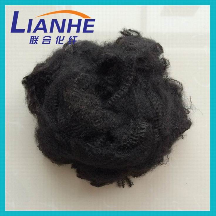 black color recycled psf polyester staple fiber 