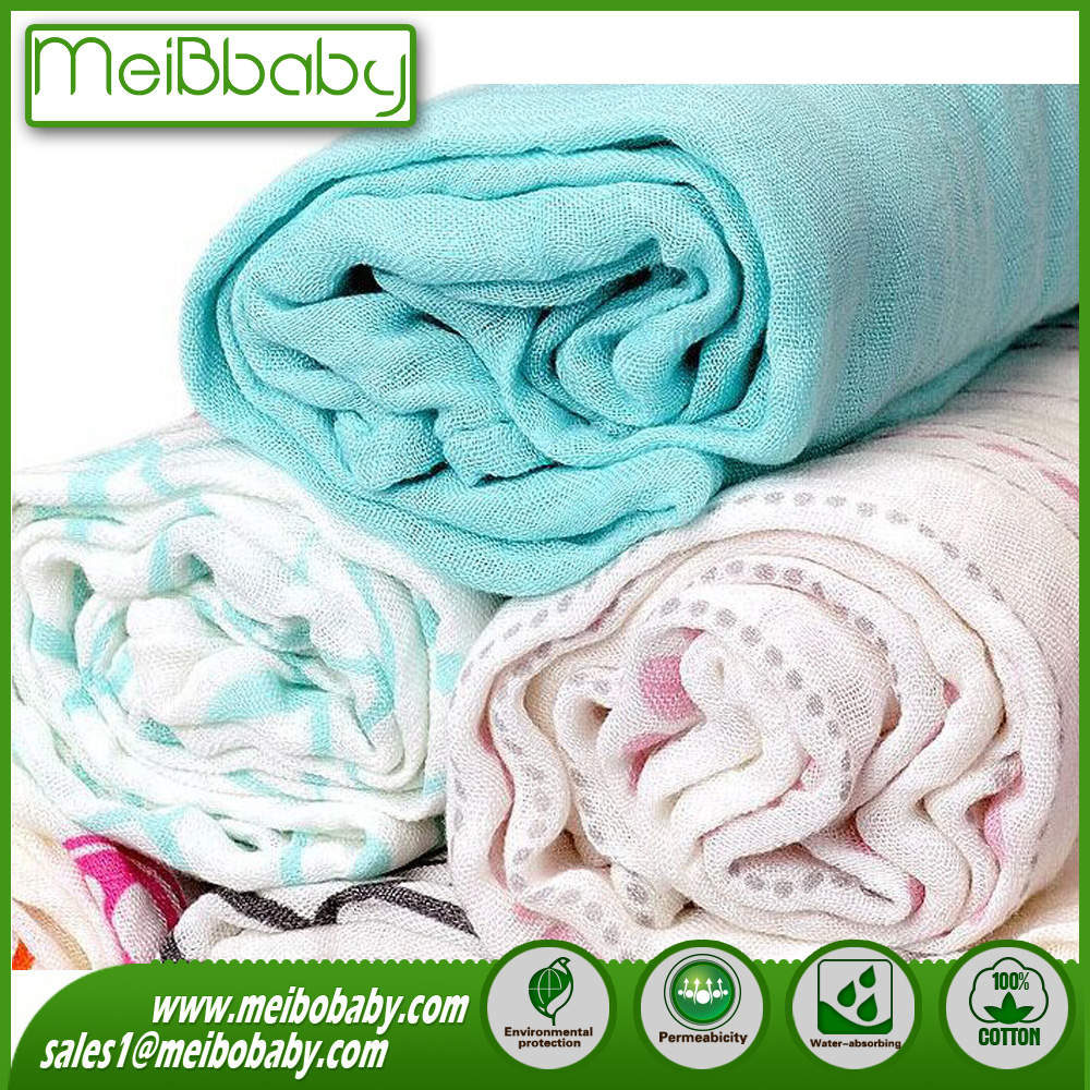 Hot Sales 100% Cotton Muslin Swaddle Blanket Prewashed