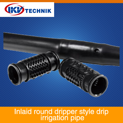 Inlaid round dripper style drip irrigation pipe