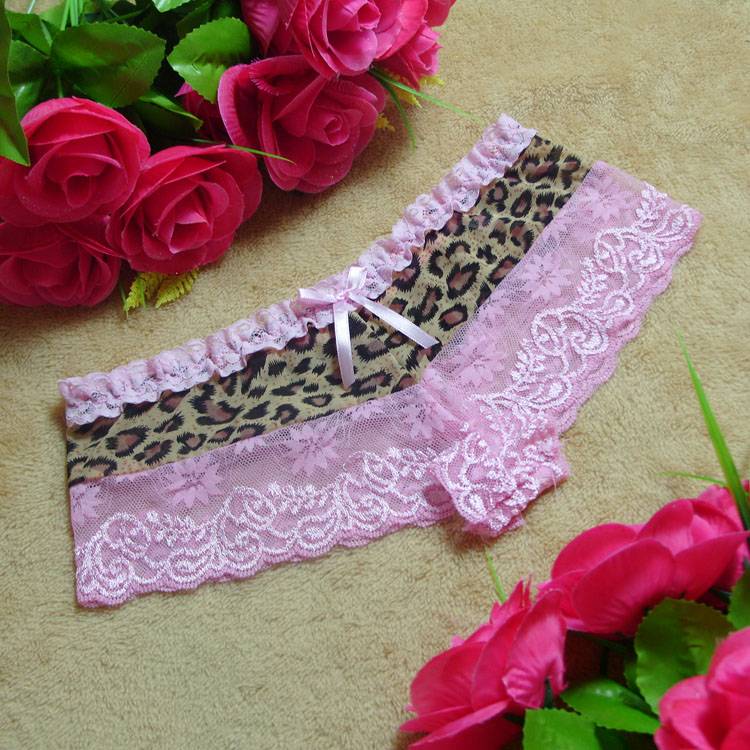 Pink Leopard Lace Panty Sexy Womens Underwear