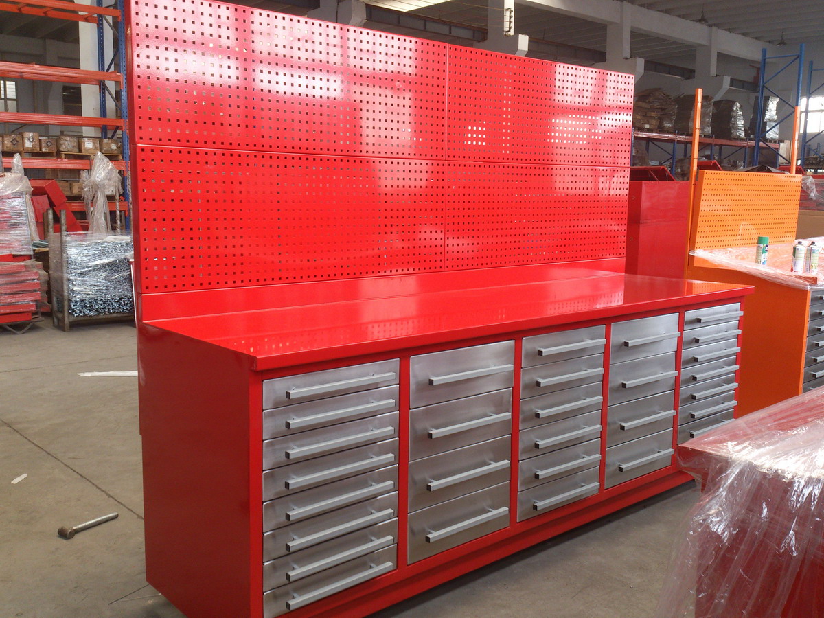 2015 Hot Sale Industrial Steel Work Bench with hanging plate